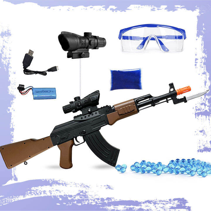 SONOOE Electric Gel Blaster 2 Modes PUBG model gun AK-47 with Gel Balls ...