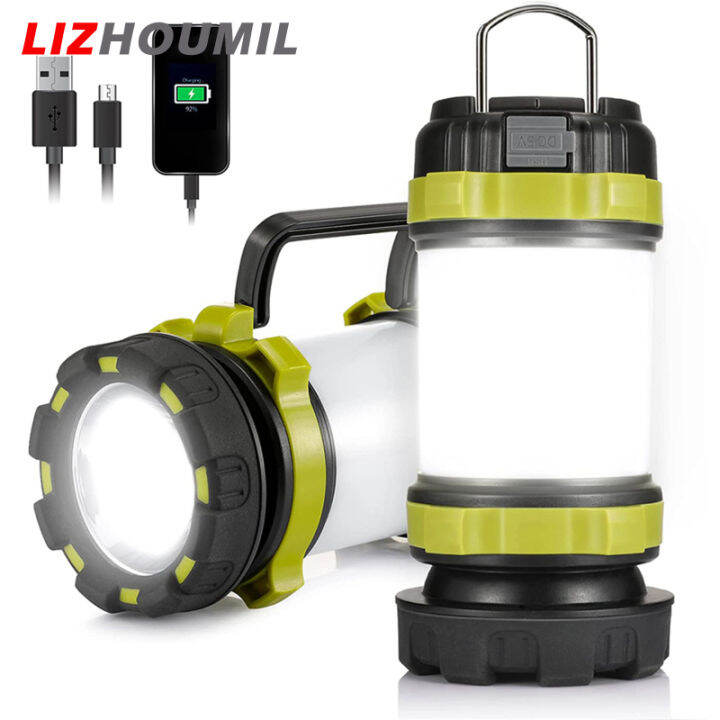 lizhoumil-โคมไฟ-led-แคมป์3000mah-แบตสำรองกันน้ำชาร์จไฟได้ไฟฉายตั้งแคมป์สำหรับเดินป่ากลางแจ้ง