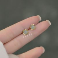 S925 Sterling Silver Hotan Jade Earrings Female Small crowd Advanced sense Simple and versatile temperament 2022 Senior Earrings Student C6RD