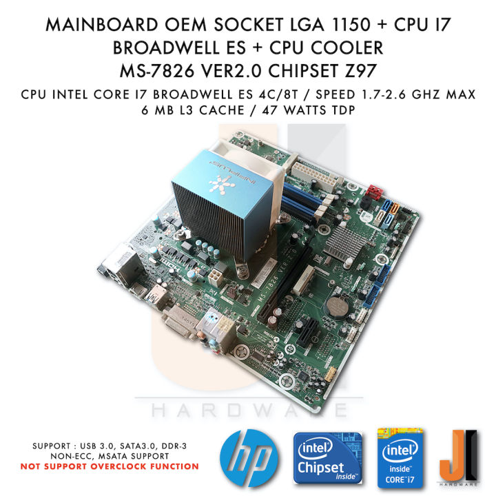 mainboard-hp-oem-z97-lga1150-ms-7826-ver-2-0-core-i7-broadwell-es-cpu-fan-มือสอง