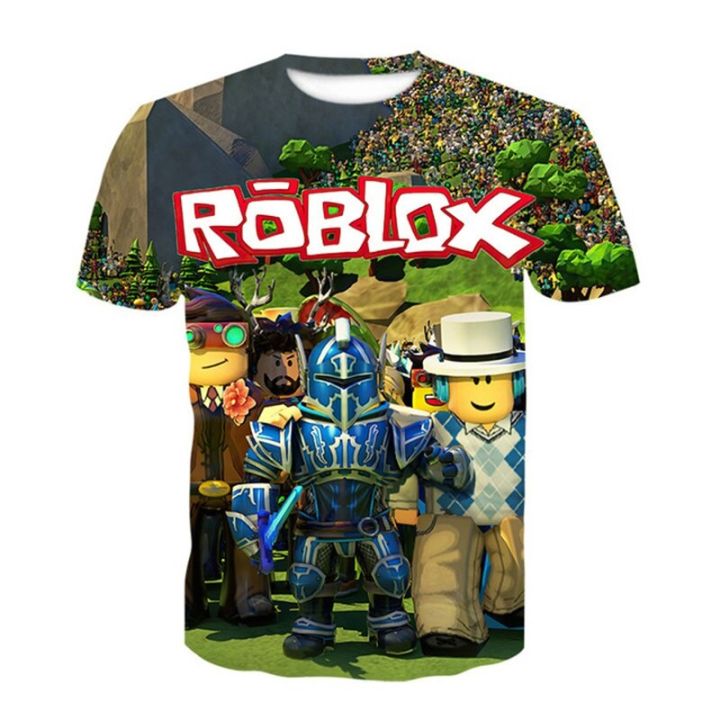 เสื้อยืดแขนสั้นพิมพ์ลายการ์ตูน-robloxing-sonic-3-มิติฤดูร้อนสําหรับเด็ก