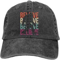 Baseball Cap for Men Women, I Believe Bigfoot Sasquatch Mens Cotton Adjustable Denim Cap Hat