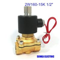 วาล์วทองเหลือง2w160 15K 1/2แบบ2ทางโซลินอยด์ระบายอากาศสำหรับแก๊สน้ำ220vac 12vdc 24vdc 110vac