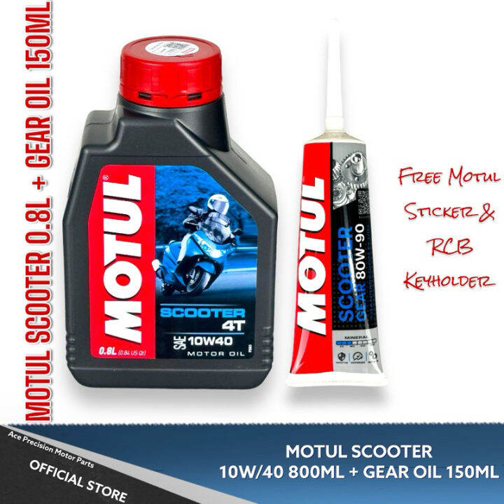 MOTUL SCOOTER 10W40 800ML + GEAR OIL 80W90 120ML/ 150ML Lazada PH