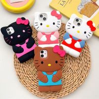 Sanrio Hello Kitty 3D Stereoscopic Phone Case For IPhone 14 13 12 11 Pro Max Mini XR XS 7 8 Plus S Silicone Soft Back Cover Y2K