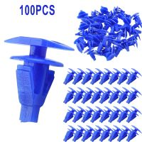 100PCS Weatherstrip Retainer Clips Door Weather Strip Retainer For Altima Car Blue Nylon Exterior Car Clip Accessories Chrome Trim Accessories