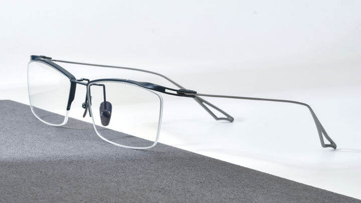 Fonex Titanium Glasses Frame Men 2022 New Semi Rimless Square