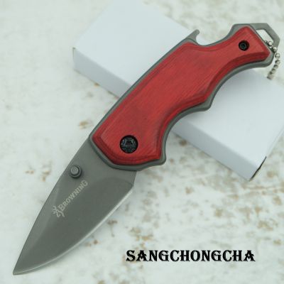 Sangchongcha SD004 pocket knife มีดพกเล็ก มีดพับ มีดพกพา มีดเดินป่า มีดแคมป์ปิ้ง มีดพับเล็ก มีดป้องกันตัว พร้อมที่เปิดขวด 5CR15MOV ยาว 6.0 นิ้ว ด้ามไม้