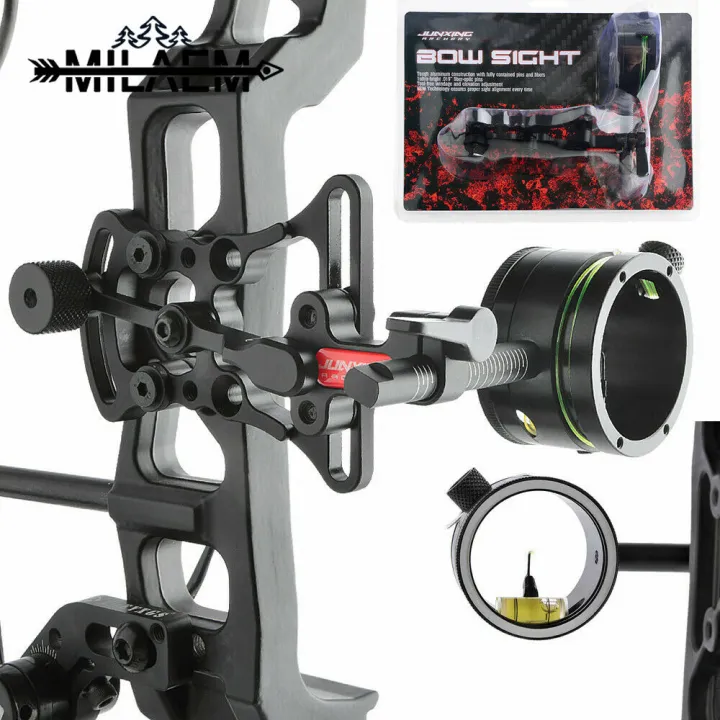 🎡COD Compound Bow Sight 1 Pin 0.019' Micro Adjustable Aluminum Shooting ...