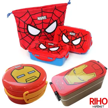 Marvel Spider Man Stainless Steel 2 Layers Bento Lunch Box Food Container  Bag
