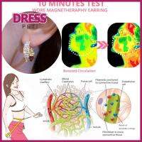 PETI DRESS 2Pairs โลหะผสมอัลลอยด์ Lymphcvity แม่เหล็กบำบัดต่างหู ที่เจาะรู ช่วยเพิ่มการไหลเวียนโลหิต ต่างหูเจอร์เมเนียมน้ำเหลือง แฟชั่นสำหรับผู้หญิง กดจุดหู ต่างหูเม็ดเพชรเพื่อลดน้ำหนัก สำหรับผู้หญิง