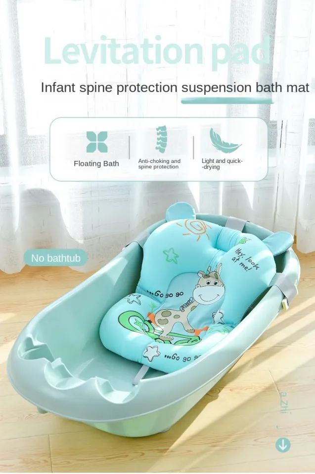 Baby Shower Bath Tub Pad Non-Slip Bathtub Seat Support Mat Newborn Safety  Security Bath Support Cushion Foldable Soft Pillow