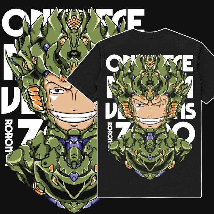 2023-new-ผู้สร้างดั้งเดิม-เสื้อยืดแฟชั่น-street-เสื้อยืดอนิเมะ-onepiece-mecha-roronoa-zoro-เสื้อยืดพิมพ์ลาย