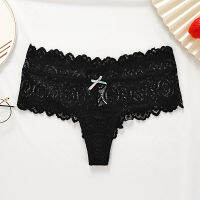 ผู้หญิง Low-Rise Full Lace กางเกงผู้หญิงเซ็กซี่ที่มองไม่เห็นตาข่ายโปร่งใส Hollow Out T-Back Charming Soft