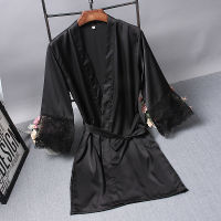 Bridesmaid Robes Satin Robe Bride Elegant Sleepwear Sexy Lace Women Dressing Gown Bathrobe Kimono Silk Bath Robe Sleep Lounge