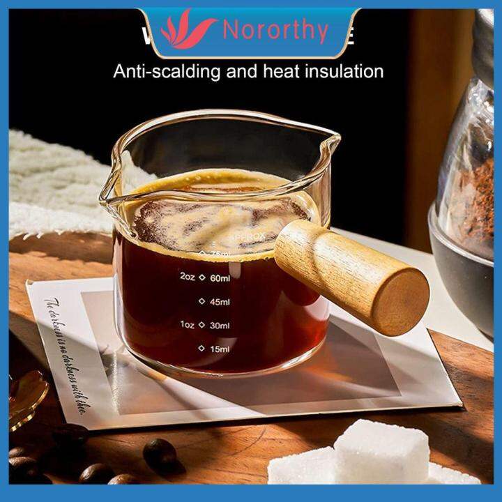 NORORTHY Clear Glass Espresso Cups VShaped Mouth Dual Scale Espresso