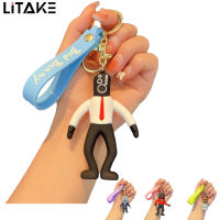 Skibidi Toilet Keychain Soft Rubber Keyring Figure Pendant Decoration For Car Key Backpack