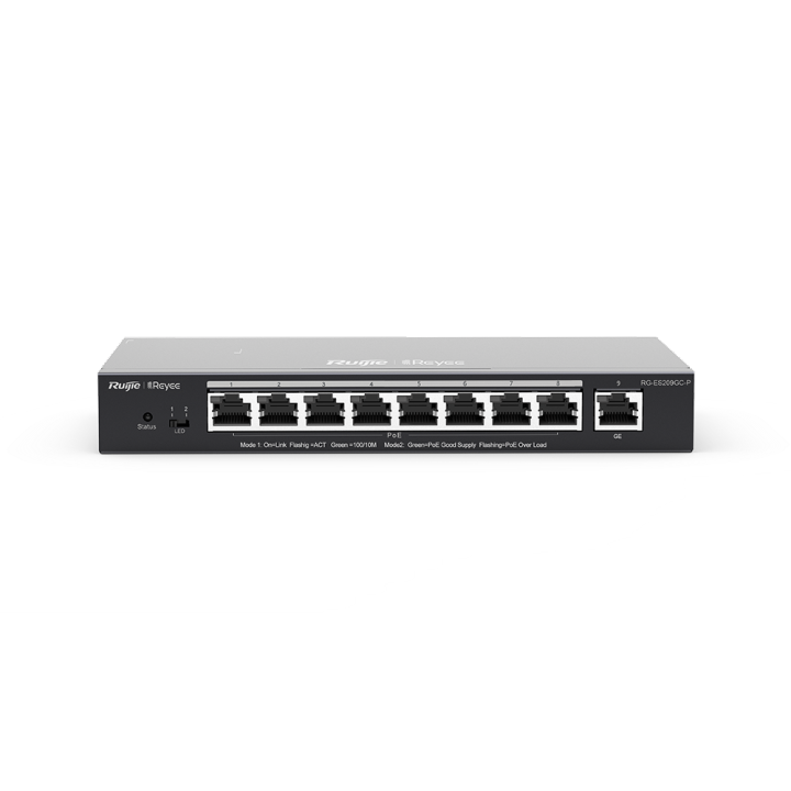 reyee-by-ruijie-es209gc-p-9-port-gigabit-smart-poe-switch-เน็ตเวิร์กสวิตช์-ของแท้-ประกันศูนย์-3ปี