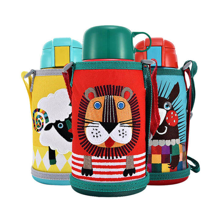 TIGER Tiger brand children's thermos cup with straw lid dualpurpose