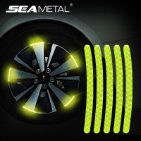 ❍﹊ 20pcs Car Wheel Hub Reflective Sticker Tire Rim Reflective Strips Luminous Sticker for Night Driving Car-Styling Accessories