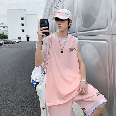 【Ready】🌈 Ctomizable summer basketb uforms for male and female students an versn loose casl sports quick-dryg runng suit y