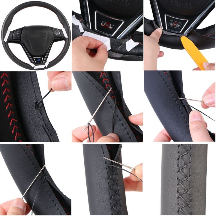 customized-diy-car-steering-wheel-cover-for-honda-civic-old-civic-2006-2011black-leather-braid-for-steering-wheel
