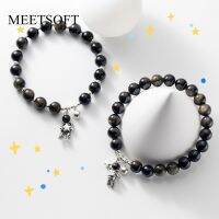 MEETSOFT เครื่องประดับเงิน925 8มม. ดาวสำหรับผู้ชายผู้หญิงเครื่องประดับคู่รัก