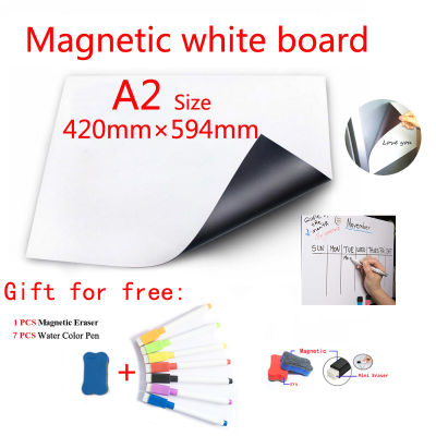 A2 Size Magnetic WhiteBoard Fridge Magnets Dry-erase Calendar Kids Board Memo Whiteboard Sticker 7 Color Marker Pen 1 Erasser