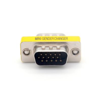 VGA HD15 Male to Male Mini Gender Changer Adapter