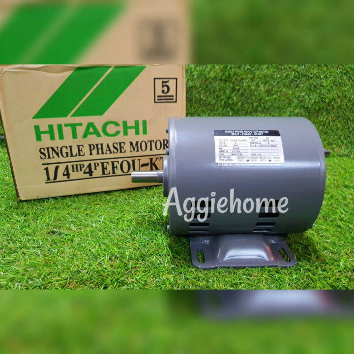 hitachi-มอเตอร์ไฟฟ้า-220v-รุ่น-efou-kt-1-4hp-4p-1-4แรงม้า-0-2kw-ความเร็วรอบ-1440-รอบ-นาที-motor-มอเตอร์-จัดส่ง-kerry