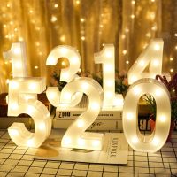 ✒ﺴ△ Alphabet Letter LED Lights Luminous Number Lamp Decor Battery Night Light for home Wedding Birthday Christmas party Decoration.