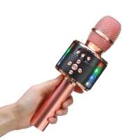 bluetooth Wireless Handheld Microphone Speaker Professional Music Player Singing Recorder Mic for KTV Party Karaoke LED Light