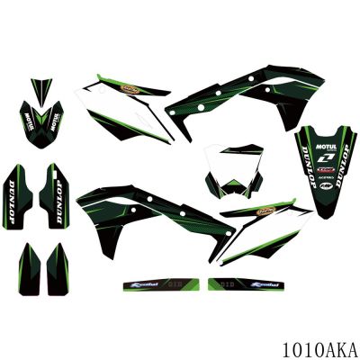 Full Graphics Decals Stickers Motorcycle Background Custom Number For KAWASAKI KXF250 KXF 250 KX 250F 2017 2018 2019 2020