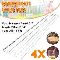 4Pcs 250 MM OD 7 มม.1.5 มม.หนา Borosilicate แก้วท่อเป่า Lab ท่อ