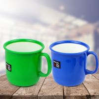 Telecorsa แก้วน้ำพลาสติก มีหู สีสันสดใส 1ใบ 	แก้วพลาสติกใส  แก้วนำ้ใสยกโหล คละสี รุ่น plastic-cup-portable-oof-T5