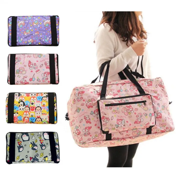 Large Foldable Travel Duffle Bag For Women Girls Cartoon Weekender