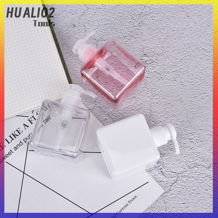 huali02ขวดโลชั่นมล-สี่เหลี่ยม250ขวดพลาสติกขวดสำหรับใส่โฟมล้างหน้าแชมพู
