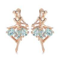 [Free ship] drop blue zircon ins personality design ballerina girl wholesale