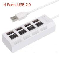 อะแดปเตอร์ Usb Hub 4พอร์ตความเร็วสูง2.0ตัวแยกขยายแบบหลายช่องสำหรับแล็ปท็อปพีซีตั้งโต๊ะ