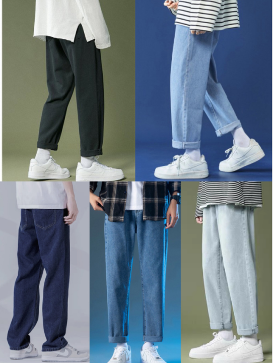 ZHI XIN 5Colours Mens Straight Light Blue Pants Boyfriend Jeans TikTok ...