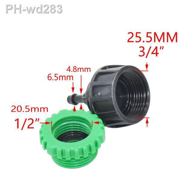 1-2-3-4-female-thread-to-1-4-1-2-garden-hose-barb-connector-4-7-16mm-hose-fitting-drip-irrigation-coupler-with-lock-nut