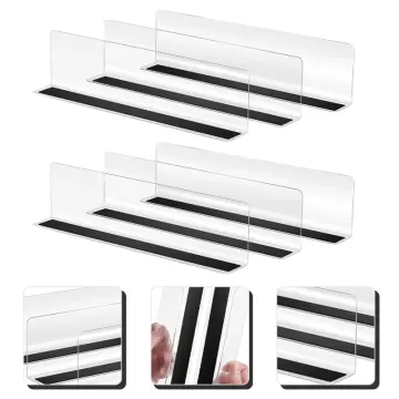 5pcs Plastic Shelf Dividers Store Goods Separators L-Shaped Plastic Shelf  Divider Supermarket Commodity Divider Magnetic