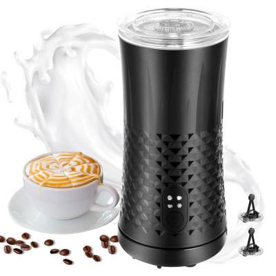 Milk Frother, 4-in-1 Automatic Coffee Frother, 240ml, 400w, Non-Slip Stylish, Hot &amp; Cold Electric Milk Warmer with Temperature Control, Auto Shut-Off for Coffe, Latte, Cappuccino