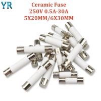 【YF】 10PCS 5X20MM 6X30MM Ceramic Fuses 250V 0.5A 1A 2A 3A 4A 5A 6.3A 7A 8A 10A 12A 15A 20A 25A 30A AMP Fast Blow Tube Fusible