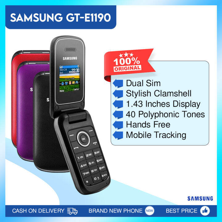 Samsung GTE1190 Dual Sim For Nano Sim Basic Phone Keypad Phone Flip