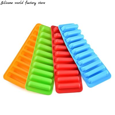 Silicone world 10 Hole Finger Shape Cylinder Silicone Ice Cube Mold Finger Muffin Cookies Ice Cream Chocolate Baking Mold Ice Maker Ice Cream Moulds