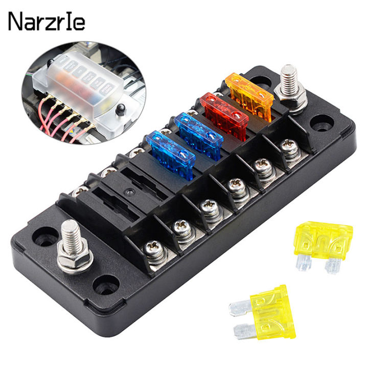 6-way-blade-fuse-holder-box-block-bag-12v24v-with-led-indicator-waterproof-protection-cover-for-cars-motorcycle-boats-etc