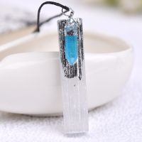 100 Natural Selenite plaster Pendant Rock Mineral Specimen Jewelry Reiki Healing Energy Stone Add Charm DIY gifts Souvenir 1PC