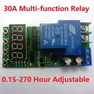 IO23C01 DC 12V/24V 30A Multifunction Timer Delay Relay Module High Power On/Off Adjustable for PLC Motor LED Car