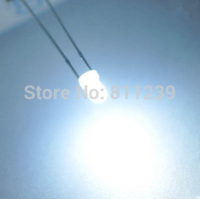 1000pcs/lot 3mm White Ultra Bright LED Light Lamp Emitting Diode F3 Diodes Electrical Circuitry Parts